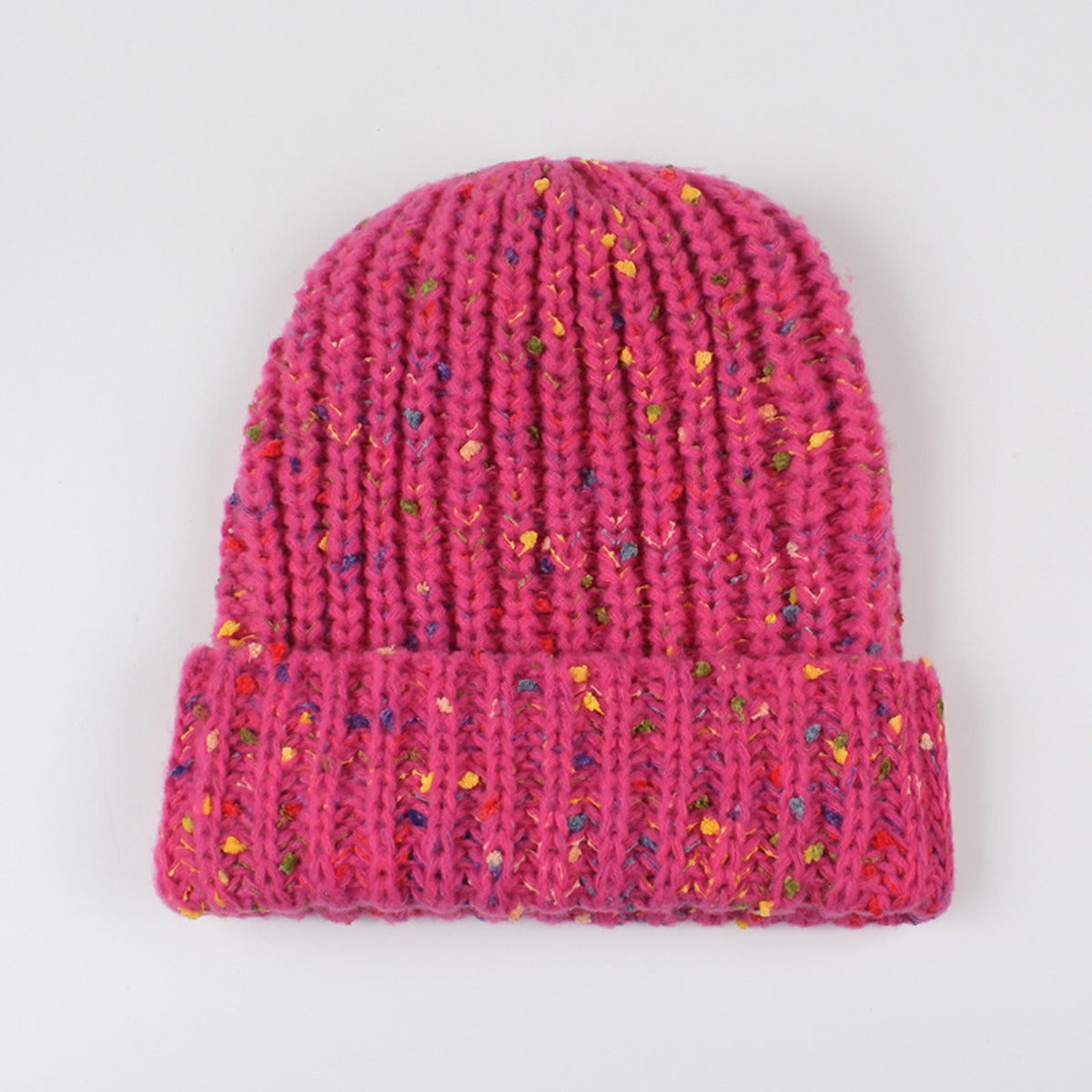 Roll Rim Confetti Cable-Knit Hat