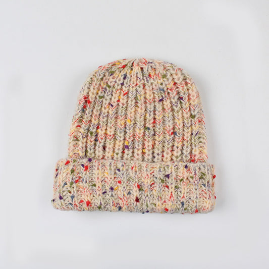 Roll Rim Confetti Cable-Knit Hat