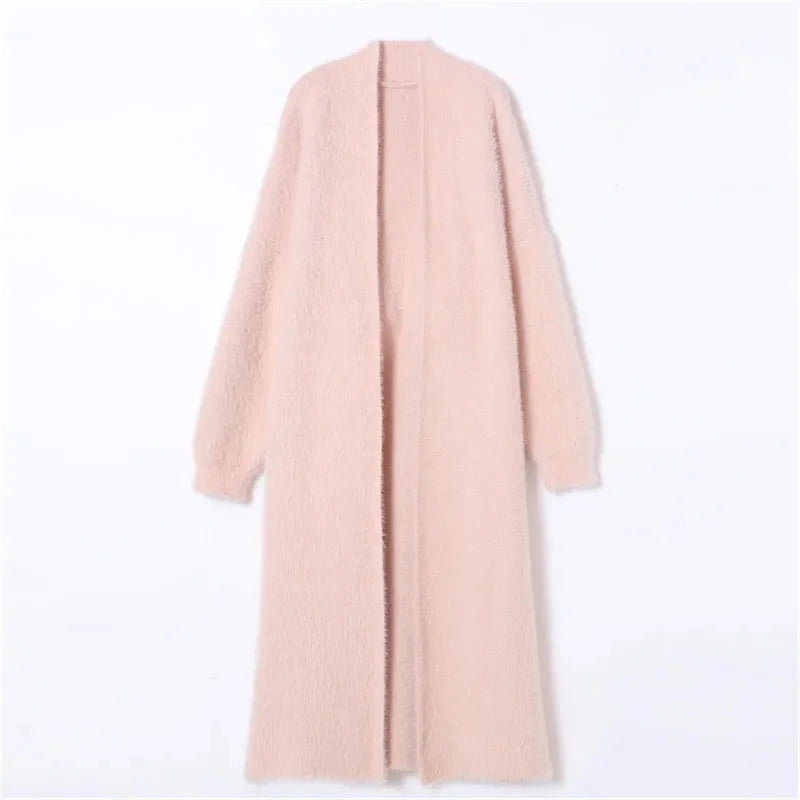 023 Autumn/Winter Lazy Style Loose Knee Length Thickened Pure