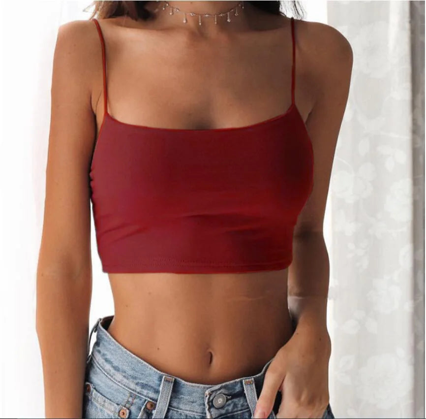 Hot Sale!Women Summer Camisole Crop Tops Sleeveless Slim Sling T-shirt