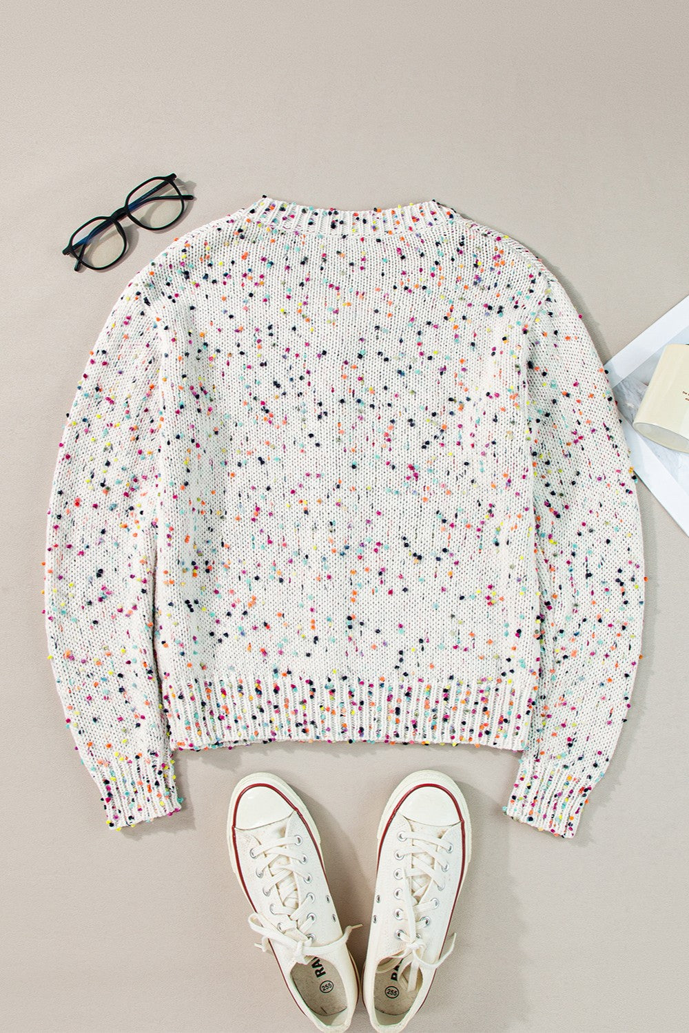 Confetti Button Up Long Sleeve Cardigan