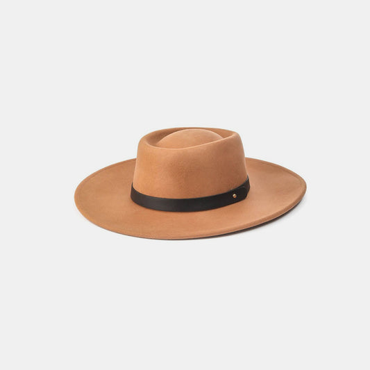 Fame Flat Brim Strap Pork Pie Hat