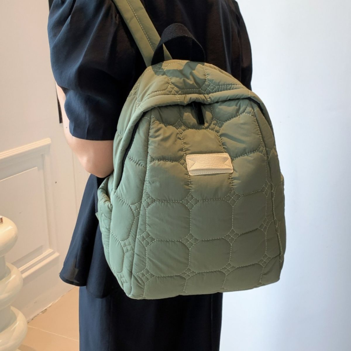 Quilted Polyester Backpack Bag