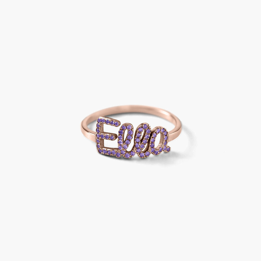 925 Sterling Silver Swarovski Stone Name Ring