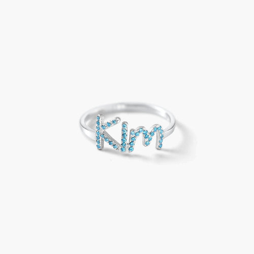 925 Sterling Silver Swarovski Stone Name Ring